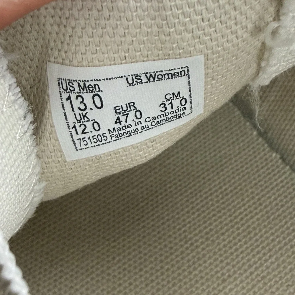 VANS Classic SlipOn Skate Shoes Stitch Checkerboard Marshmallow Wht Mens Size 13